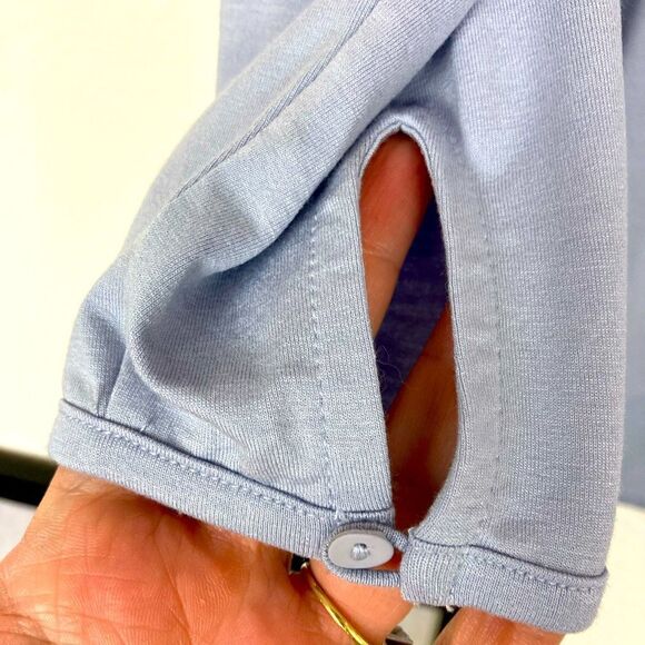 Eileen Fisher NWT periwinkle stretchy tunic side vents Runs big - Picture 4 of 10